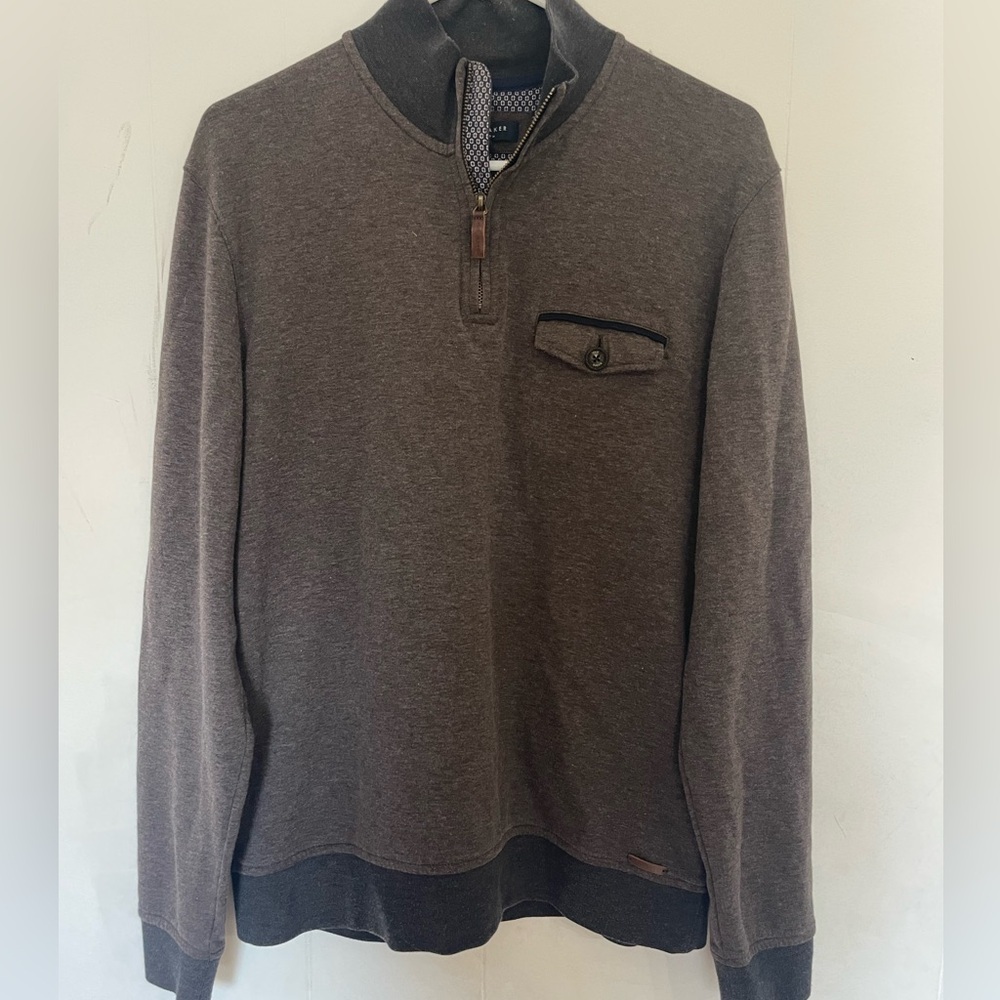 Ted Baker London quarter zip size 4 brown gray